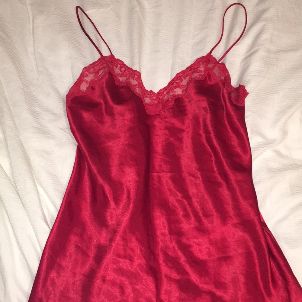 Dark red Lace low cut sleepwear lingerie